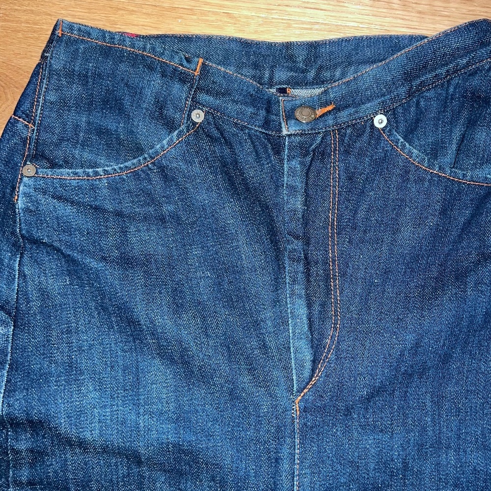 VERY RARE Vintage 1999 Levi's RED culotte split skirt Size S, 28.5 waist - Picture 4 of 10